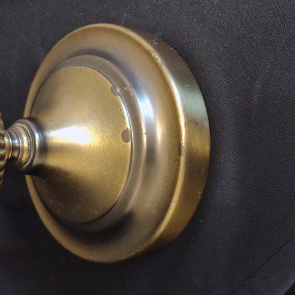 Vintage Hurricane Glass and Brass Tone Metal Candle Holder - Picture 5 of 7